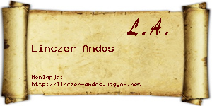 Linczer Andos névjegykártya